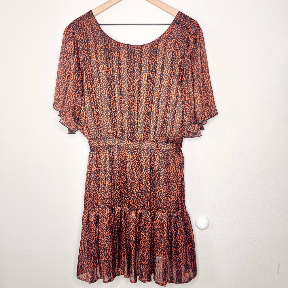 Q2 Women's Orange Black Animal Print Dress Office Wear Business Causal
